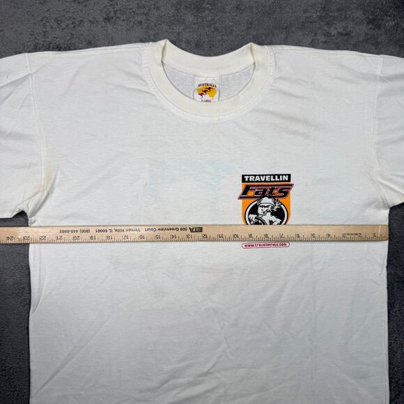 Vintage Travellin Fats Australia Tee Shirt Mens XL CHEW THE FAT Pub Bar T - Picture 6 of 9